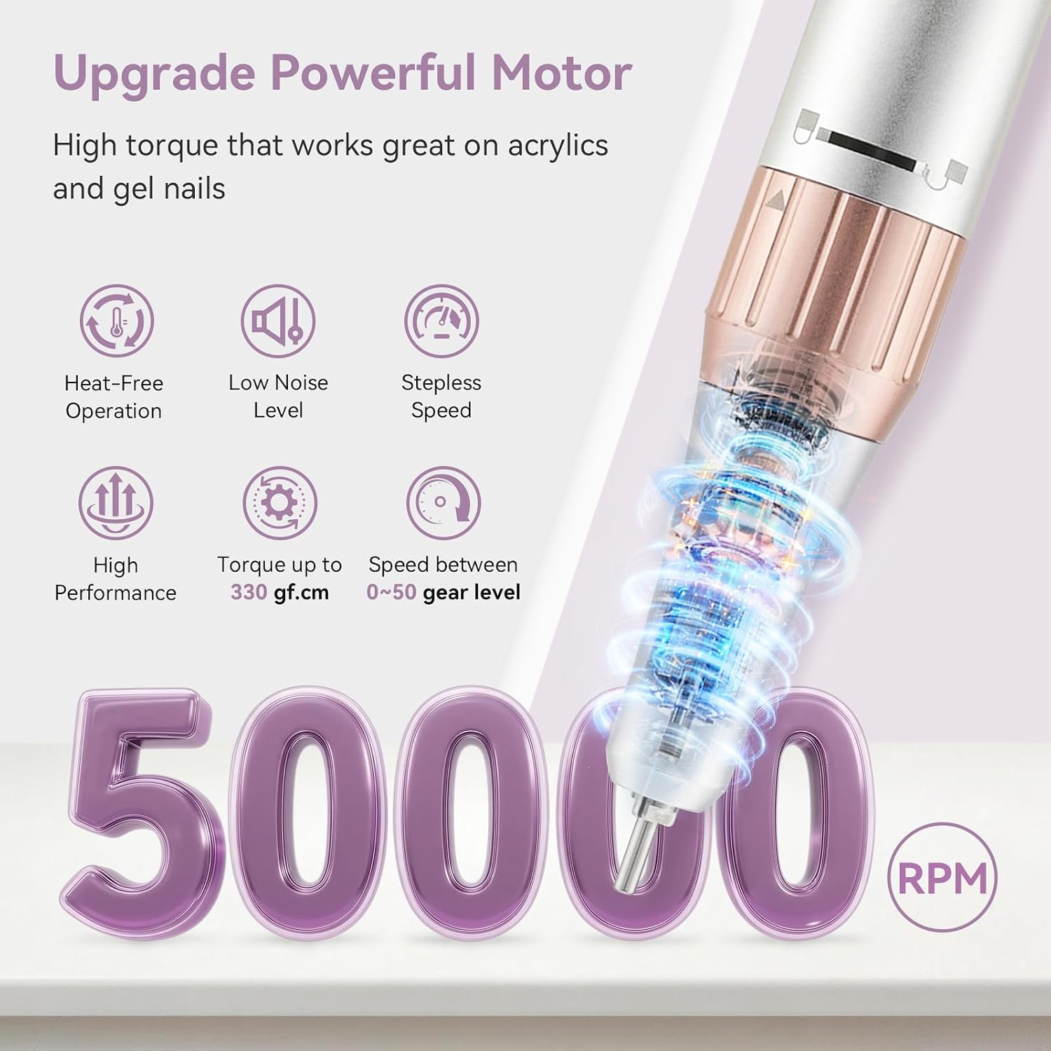 Hoxida cordless 50000 RPM electric nail drill kit - 2
