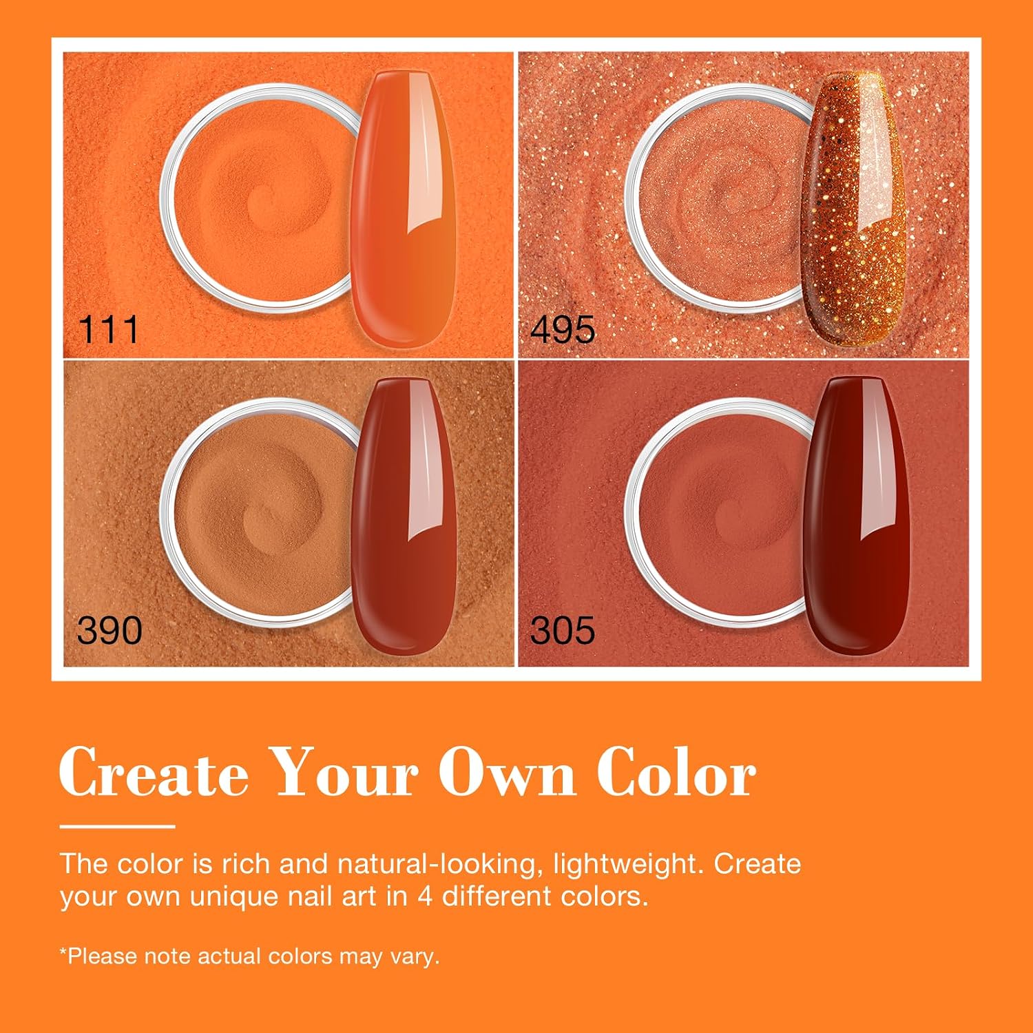 AZUREBEAUTY fall dip powder nail kit with four autumn powders and liquids - 3