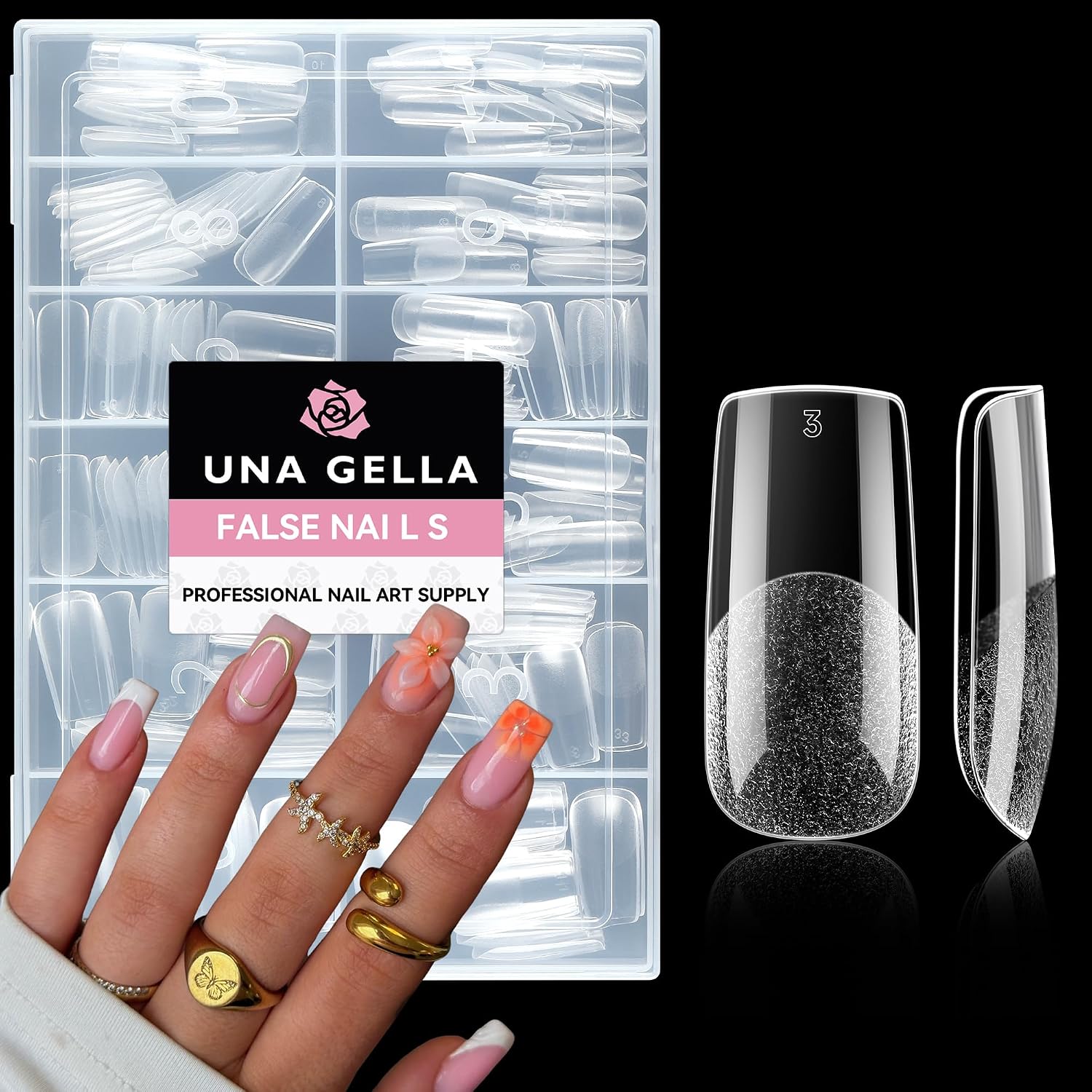 Medium Square Soft Gel Tips: 216 Clear Square Nail Tips