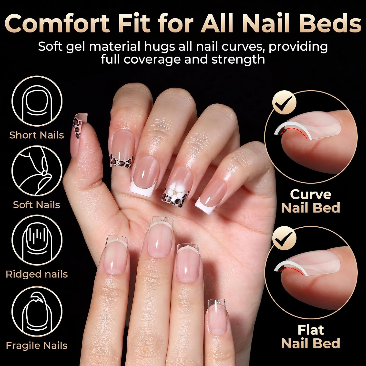 Box of short square nail tips showing 12 sizes and sharp square edges - 2
