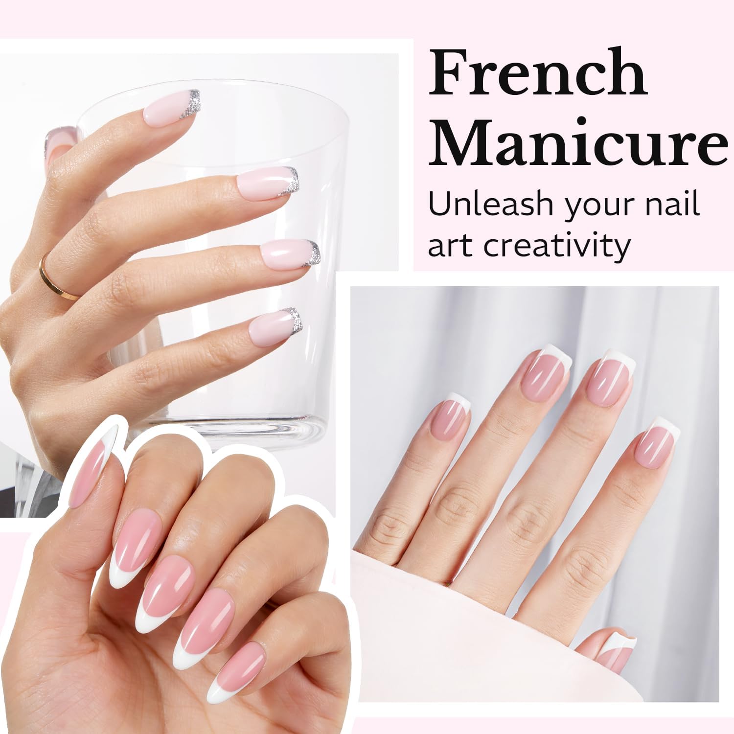 AZUREBEAUTY silicone French tip nail stamper kit with replacement heads and scraper - 3