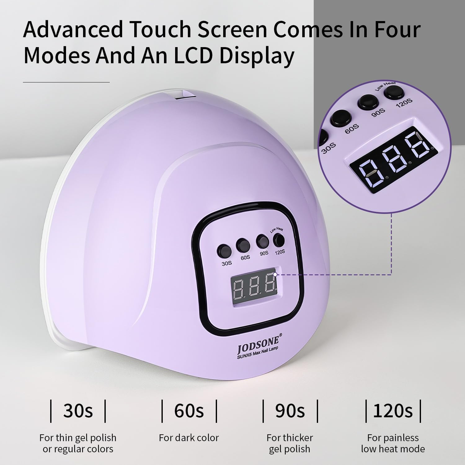JODSONE purple UV LED nail lamp with LCD and automatic sensor - 2