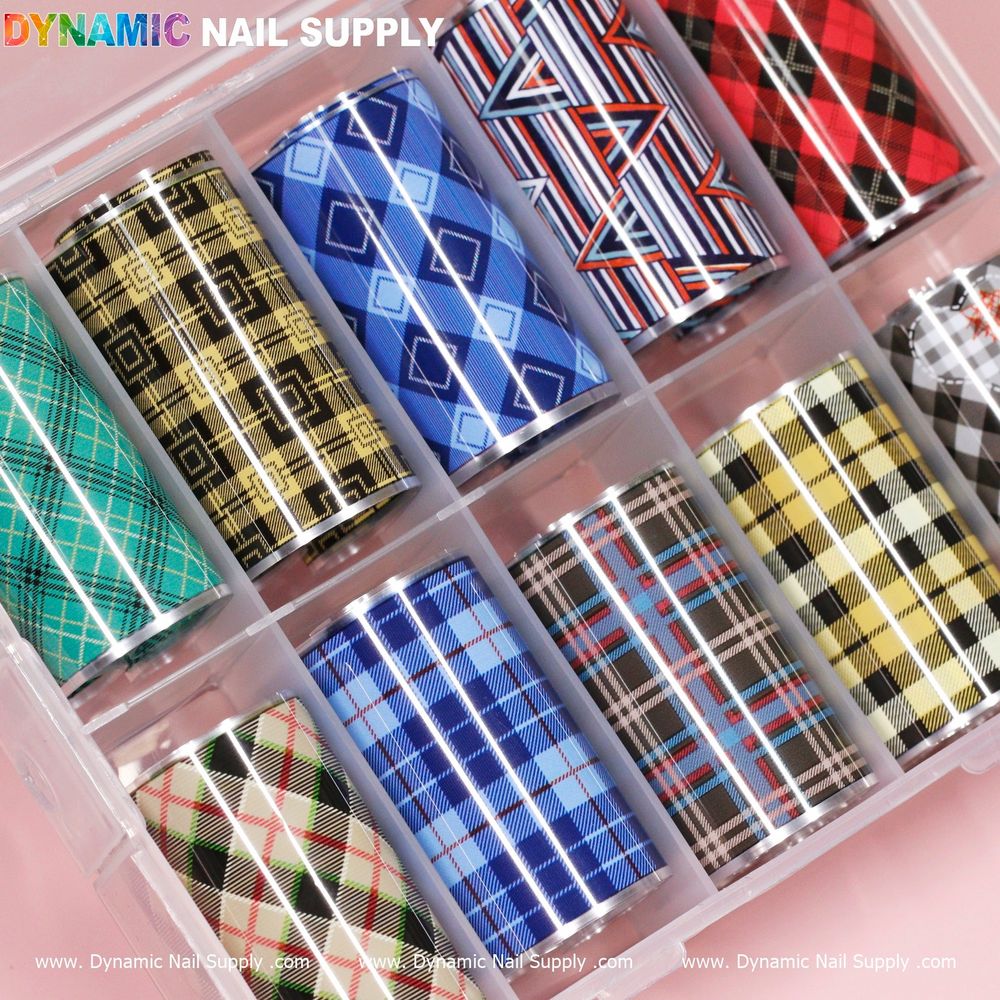 check pattern nail foils sheet - 2