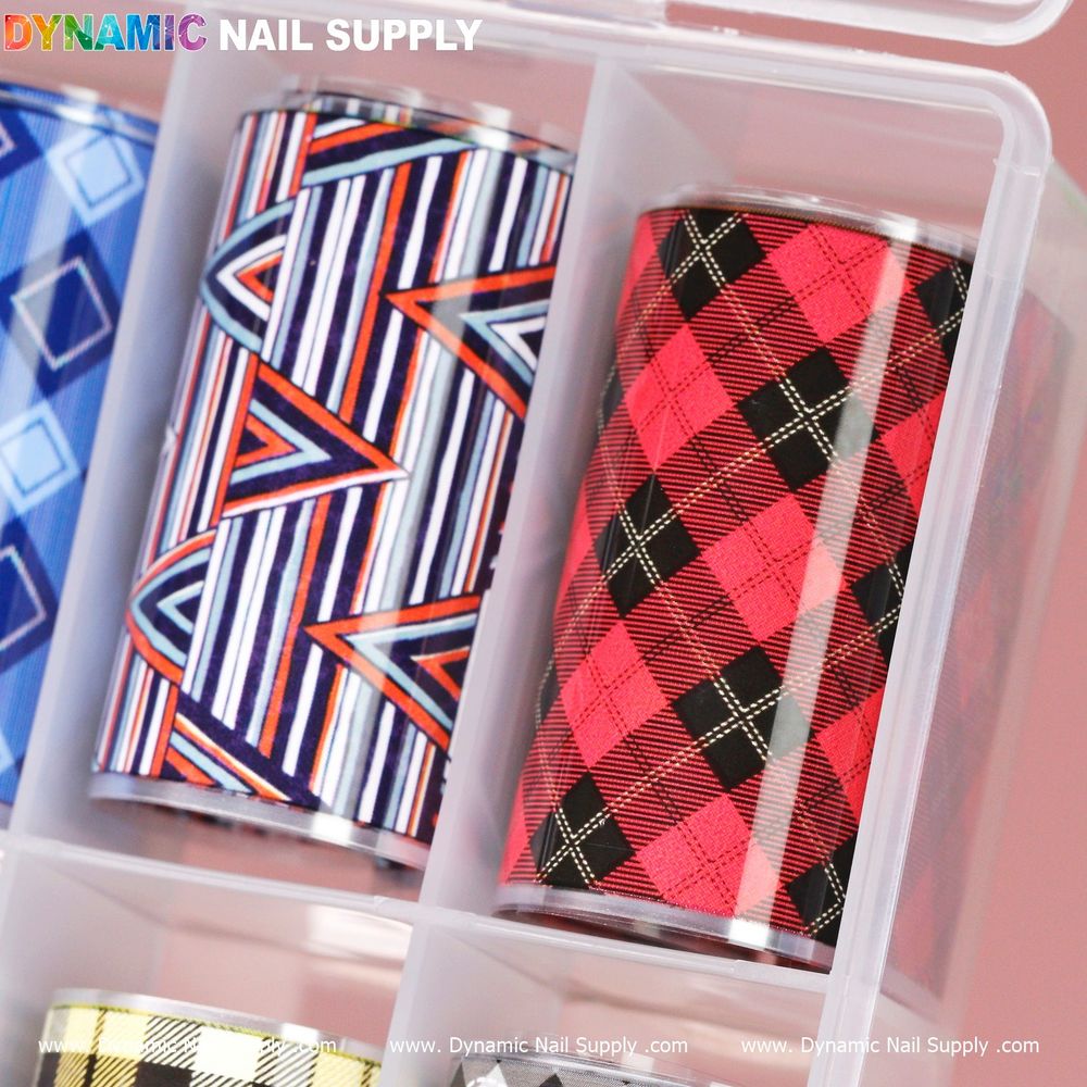check pattern nail foils sheet - 3