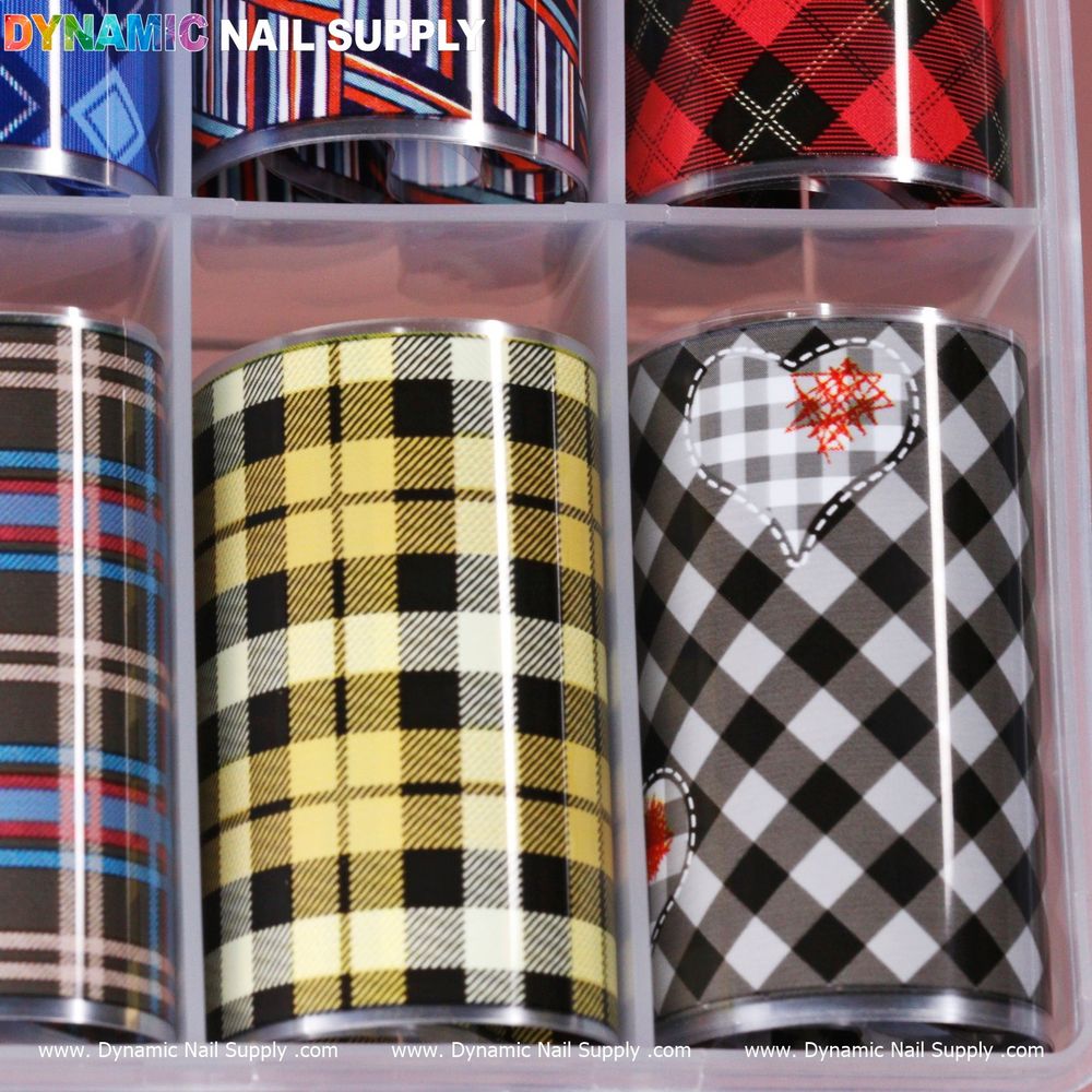 check pattern nail foils sheet - 4