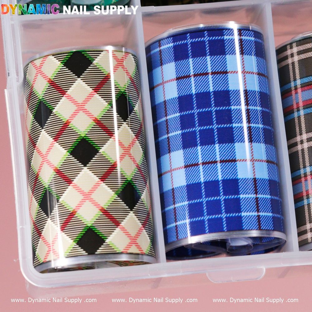 check pattern nail foils sheet - 5