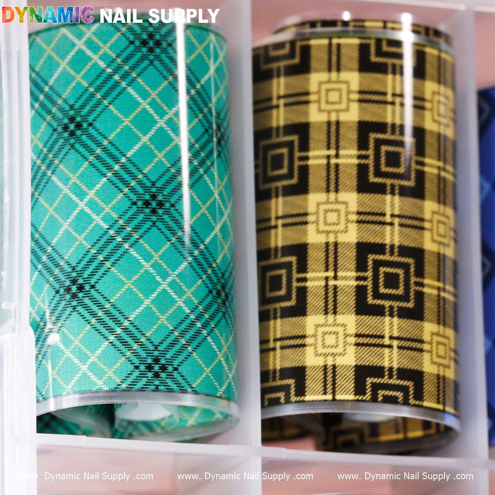 check pattern nail foils sheet - 6