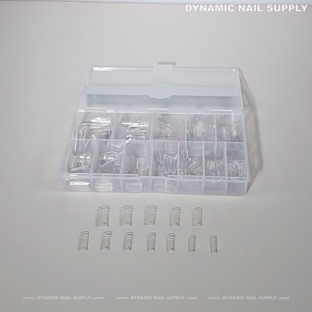 medium square nail tips clear - 16