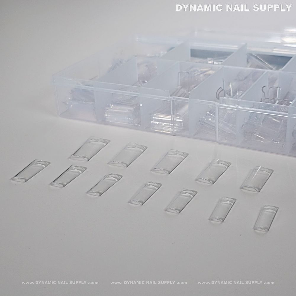 medium square nail tips clear - 18