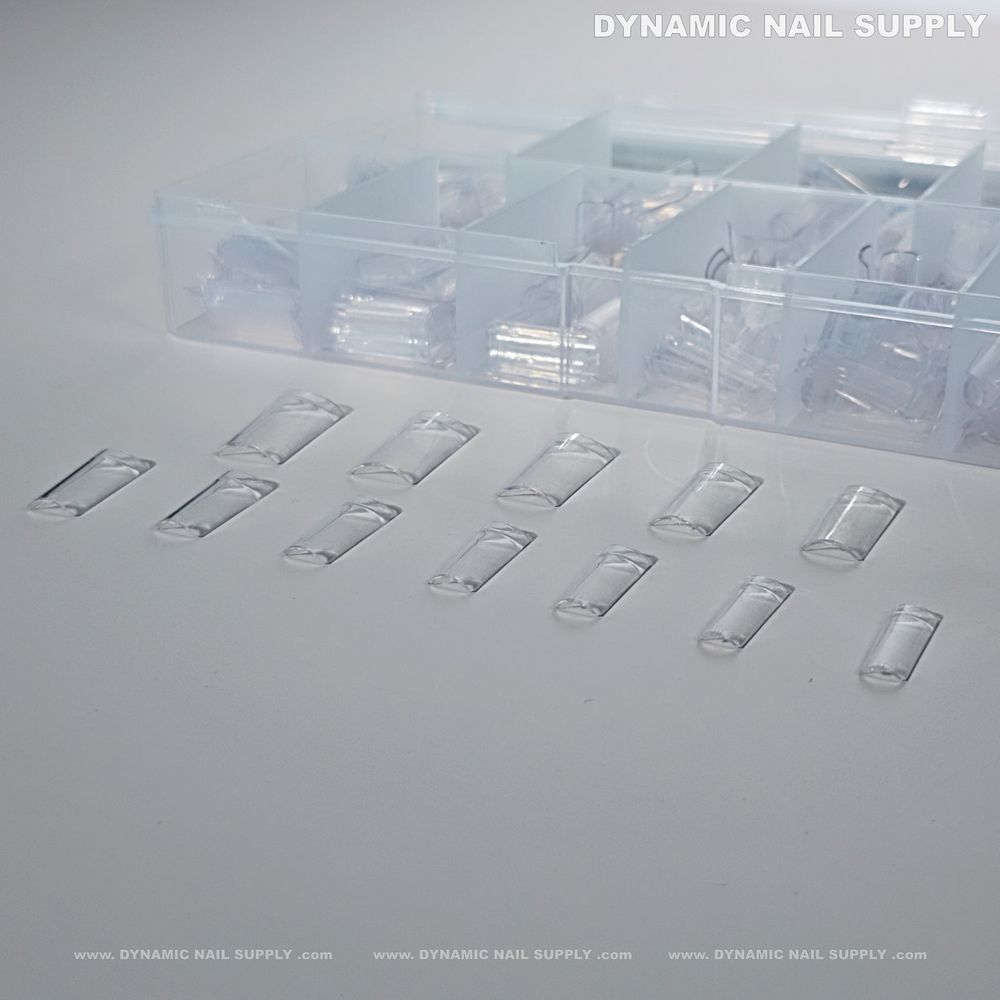 medium square nail tips clear - 19