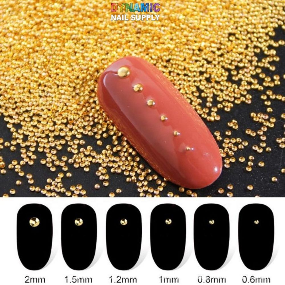 gold and silver mini nail beads pack - 3
