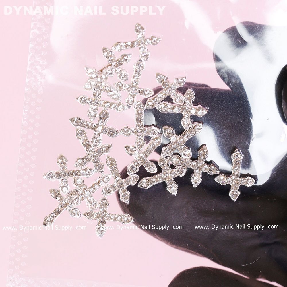 small platinum silver cross charms - 4