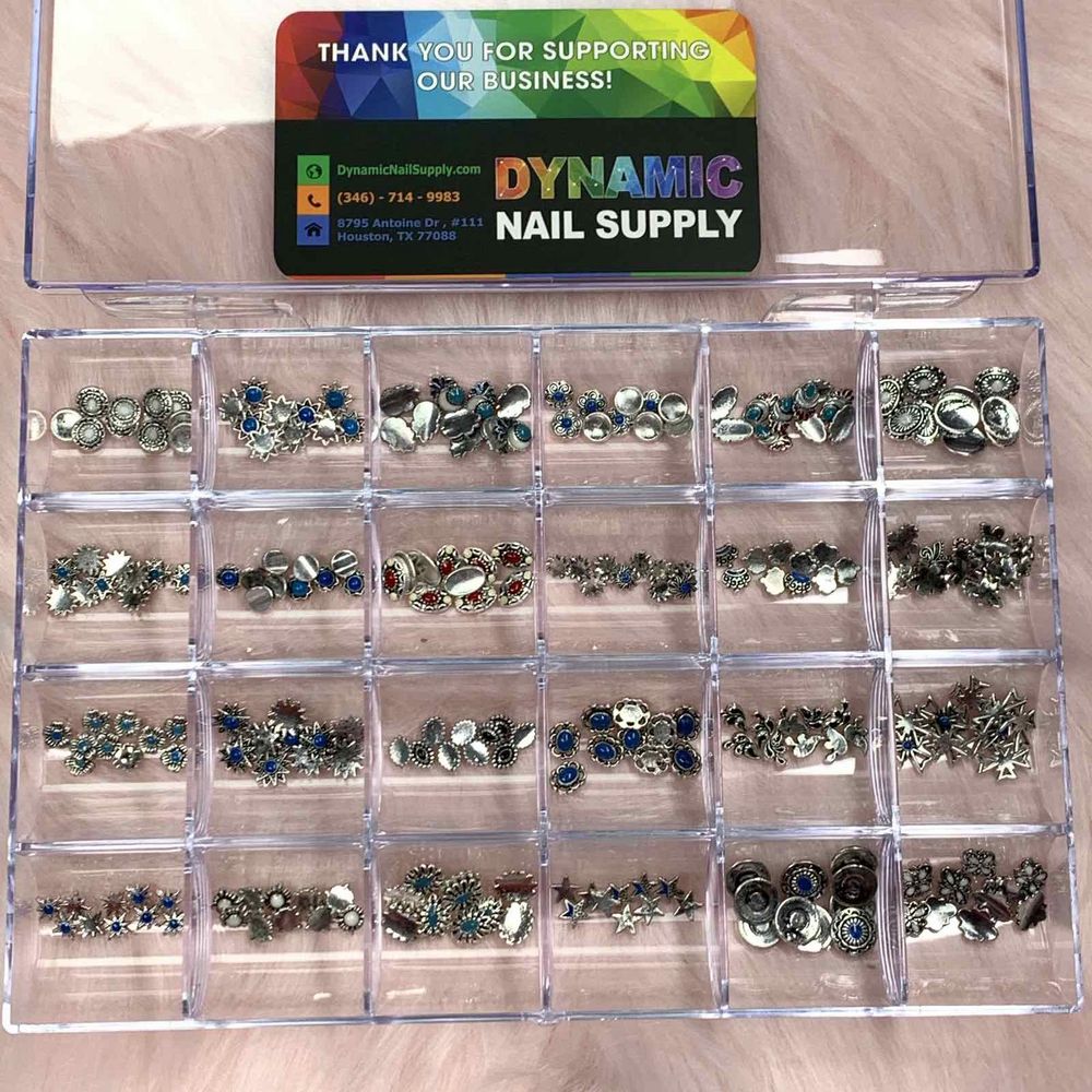 240-piece silver vintage nail charms set - 3
