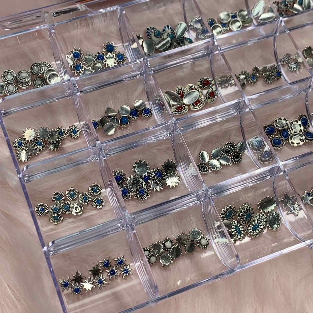 240-piece silver vintage nail charms set - 4