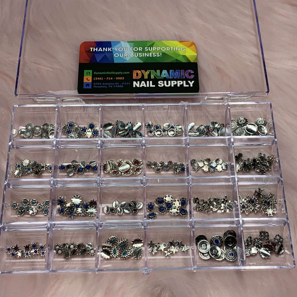 240-piece silver vintage nail charms set - 6