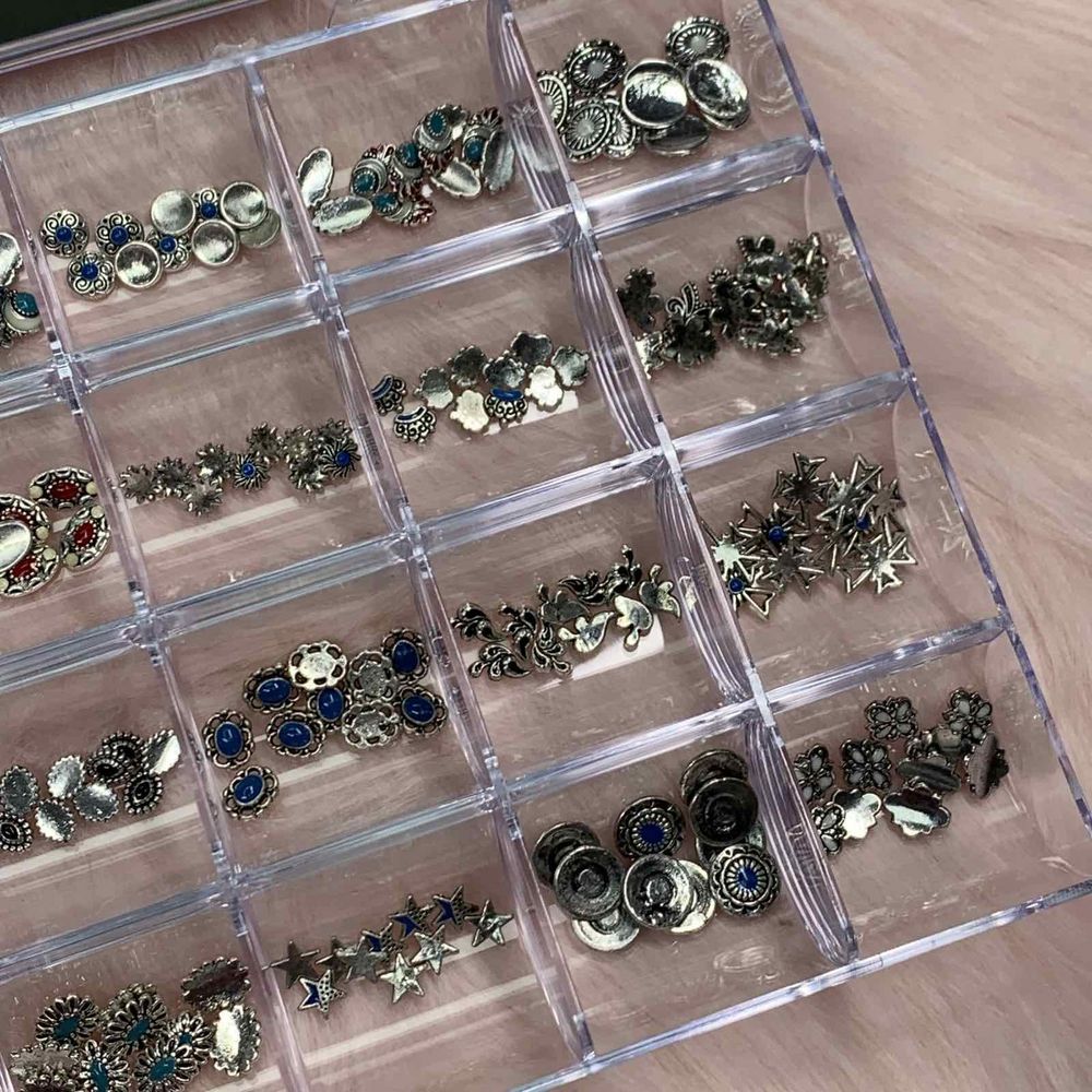 240-piece silver vintage nail charms set - 8